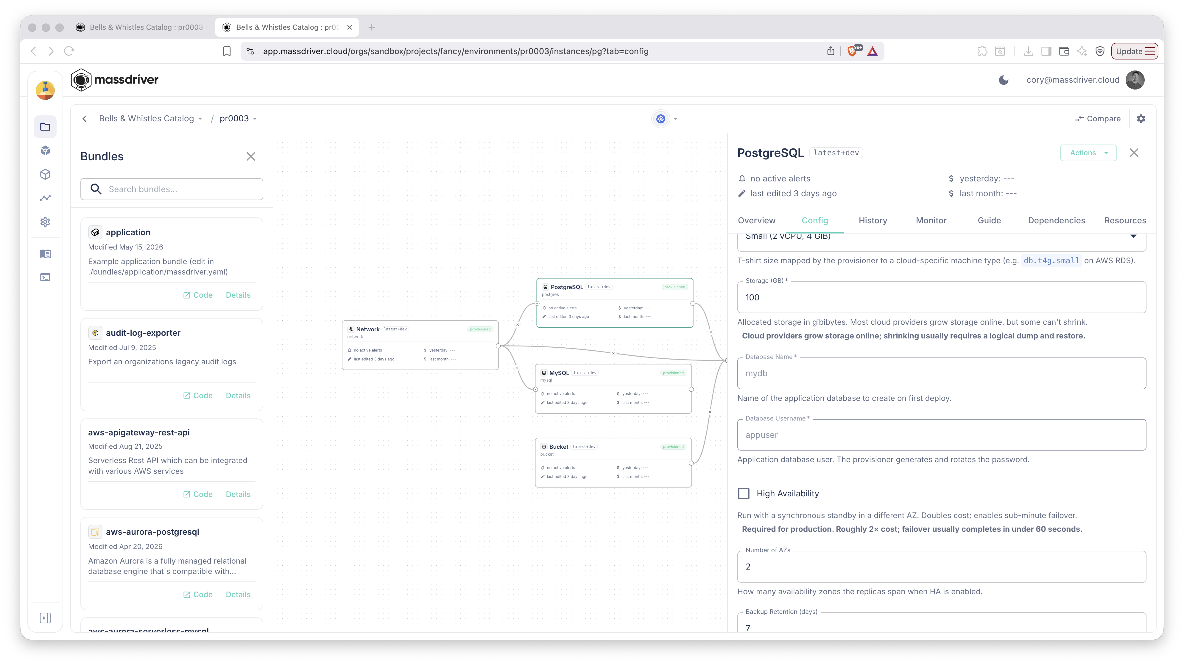 Source instance config in the preview env